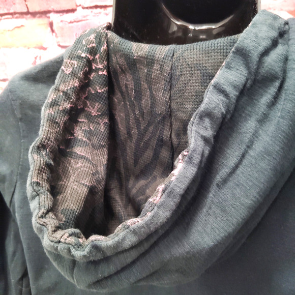 HARLEY DAVIDSON REVERSIBLE WOMENS HOODIE SWEATSHIRT S FLORAL LEOPARD PRINT - Picture 10 of 10